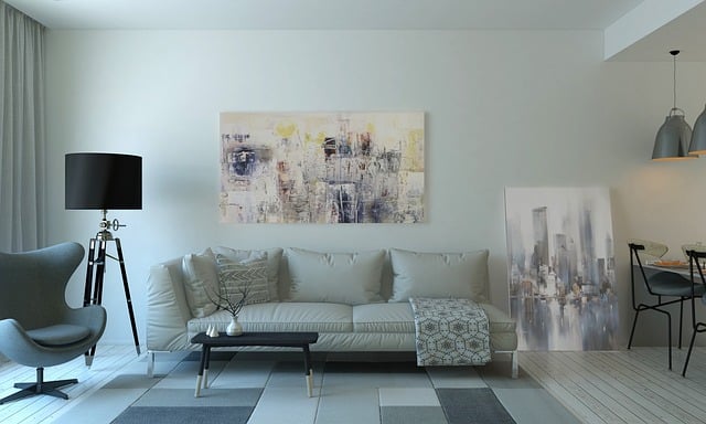 Interior minimalis sofa putih