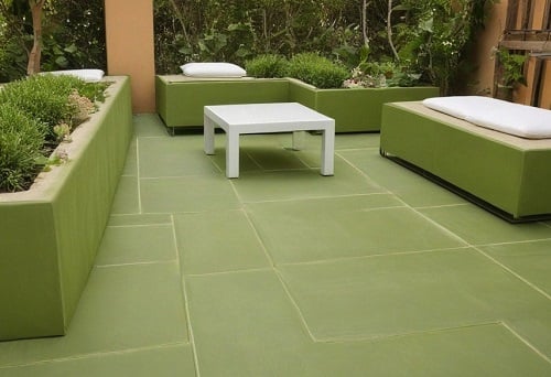 Warna Keramik Lantai Teras Yang Bagus hijau