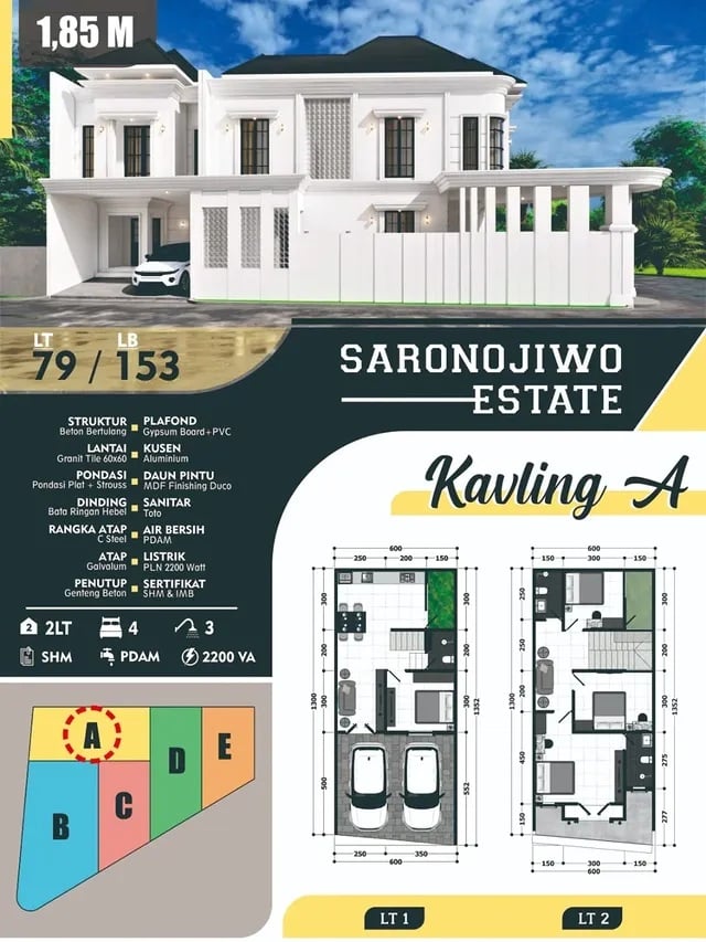 Tipe A Rumah modern Sarono Jiwo Surabaya