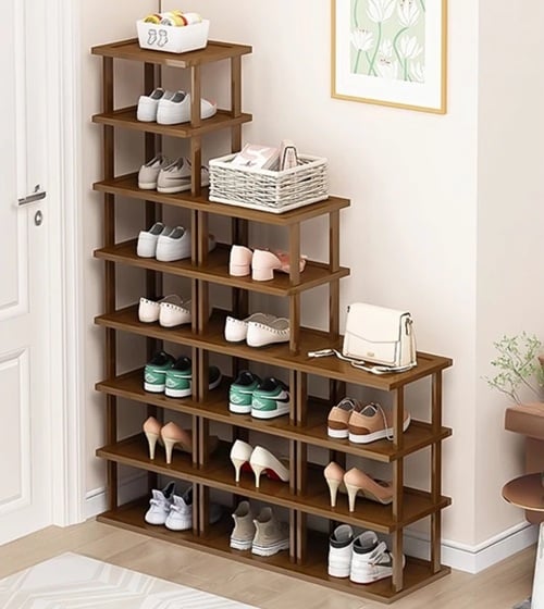 pandas pick rak sepatu kayu